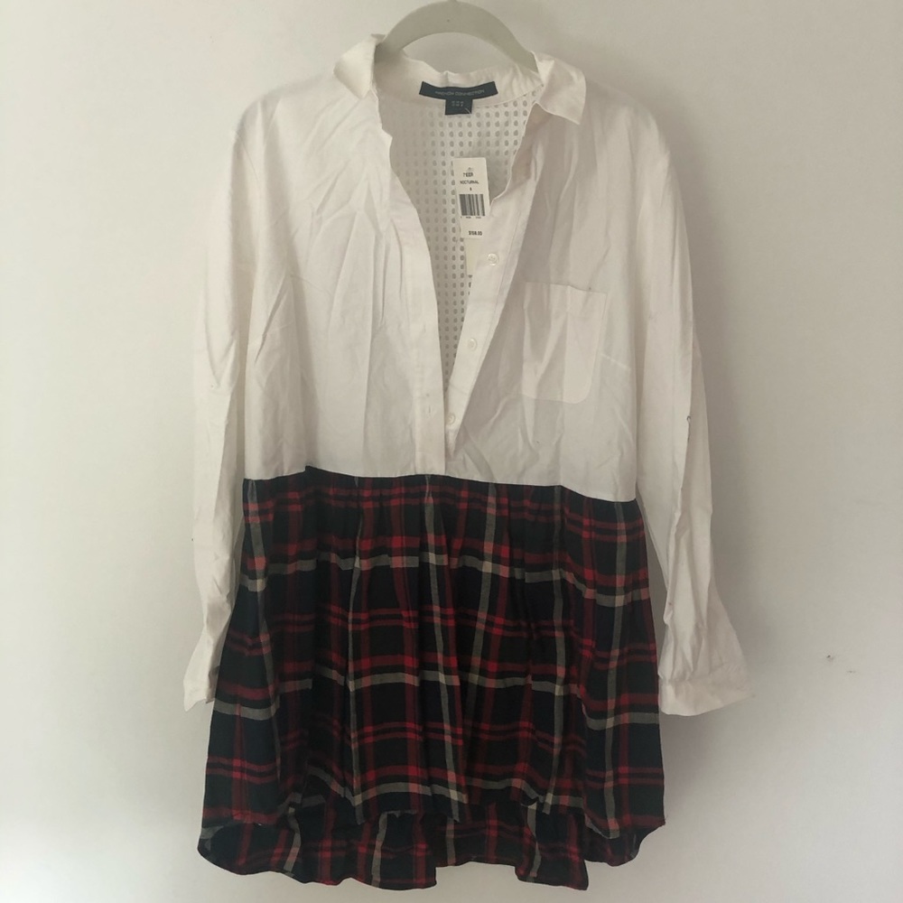 French Connection never worn plaid and white dress